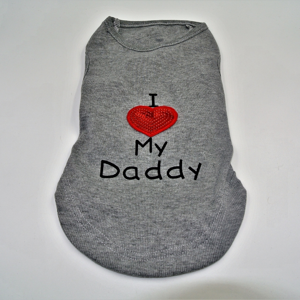 Dog Summer Shirt Clothes Size M I Love My Daddy